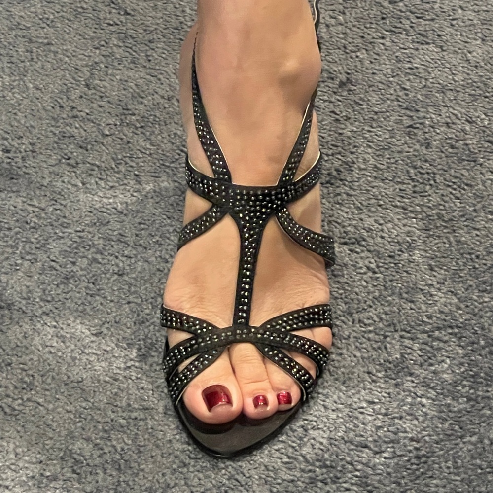 Via Spiga Black Studded Women's Sandals